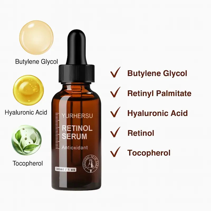 Suero Facial con Retinol Puro 30ml – Antiarrugas, Hidratante y Antioxidante