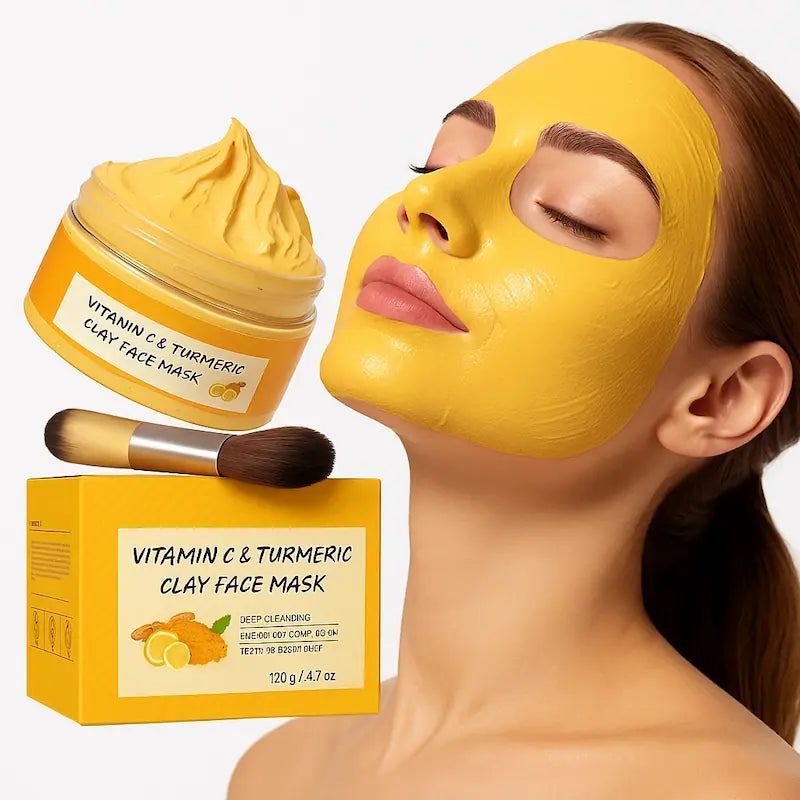 Mascarilla Facial de Barro con Cúrcuma y Vitamina C 100ml – Limpieza Profunda e Hidratación