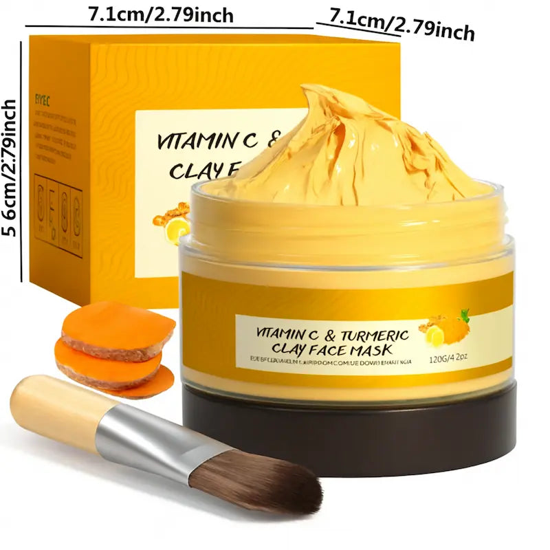 Mascarilla Facial de Barro con Cúrcuma y Vitamina C 100ml – Limpieza Profunda e Hidratación