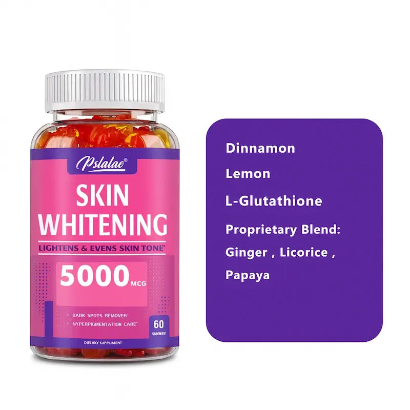 Gomitas de L-Glutatión 5000 mcg – Cuidado de la Piel, Brillo Natural y Tono Uniforme (60 unidades)