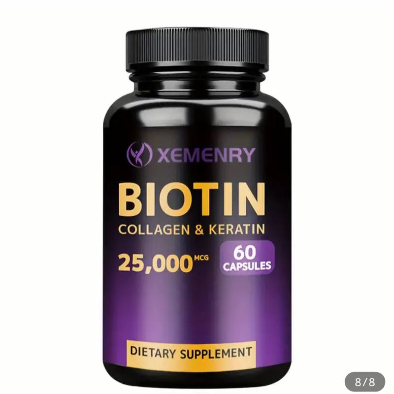 Biotina 25,000 mcg con Colágeno y Queratina | 60 cápsulas